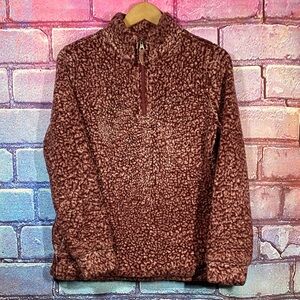 Weatherproof Vintage Sherpa Pullover Brown Womens S Quarter Zip